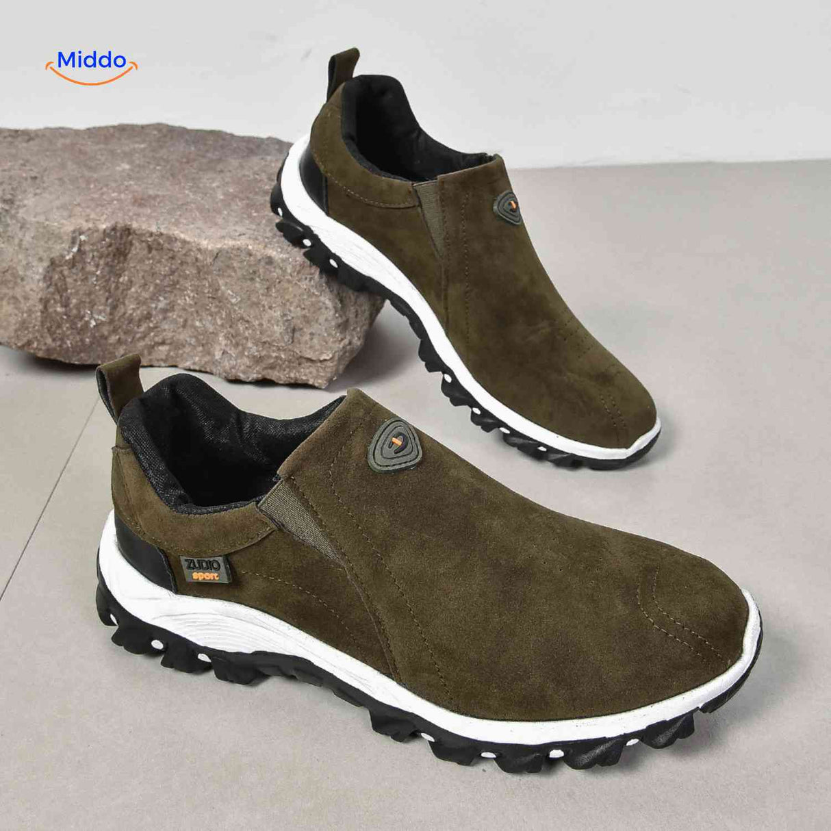 Chaussures homme Stridex à enfiler en suède, bleu marine, mise en situation, vue 9