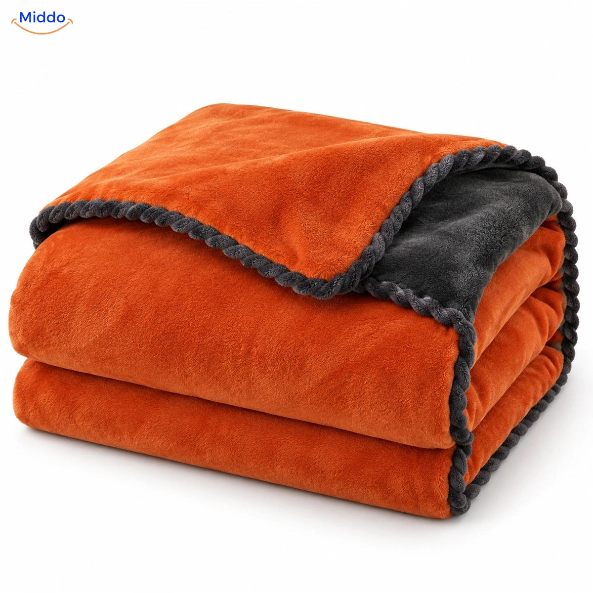 Housse de couette en peluche Orange | Gris foncé