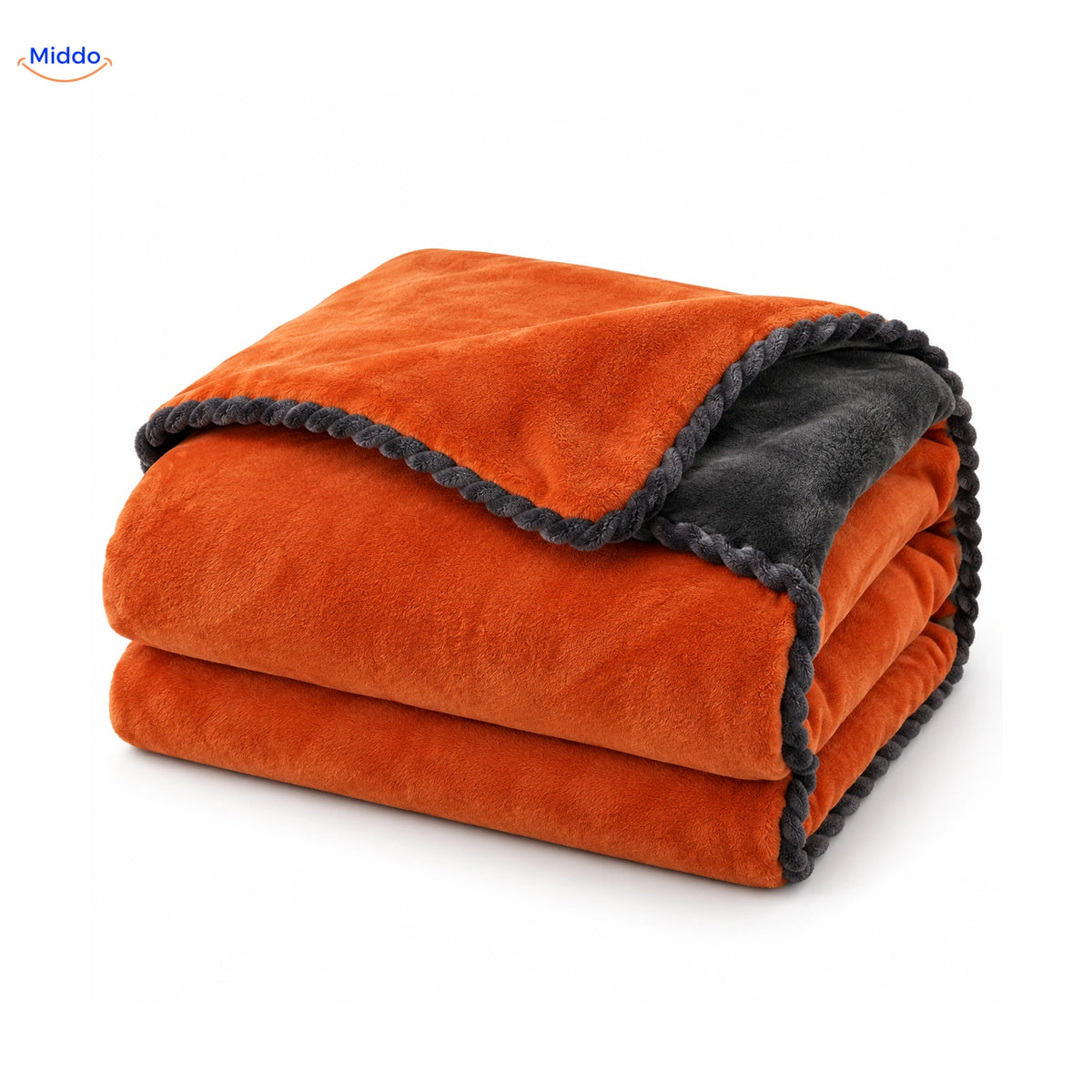 Housse de couette en peluche Orange | Gris foncé