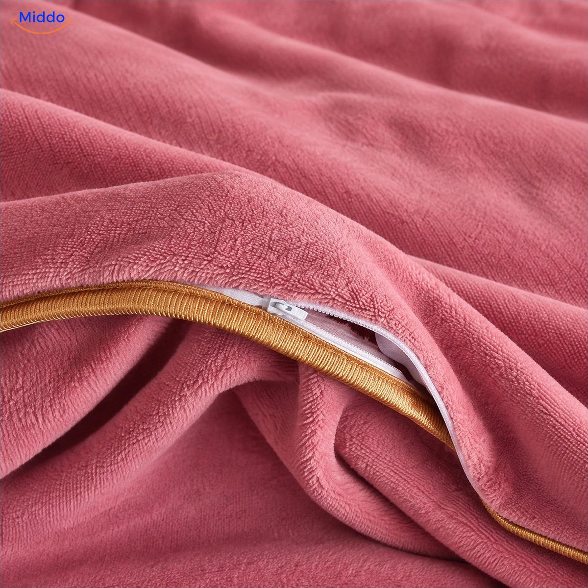 Housse de couette en peluche : tissu et fermeture zippée