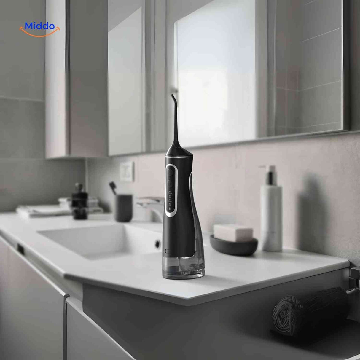hydropulseur au design moderne posé dans une salle de bain lumineuse et épurée