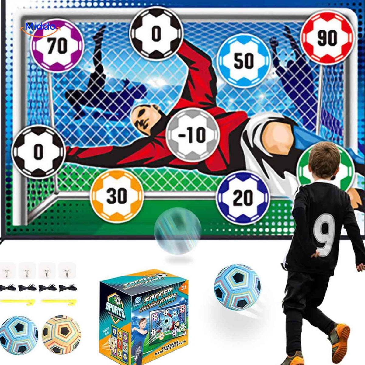 jeu de tir au football avec ballon souple en velcro pour enfants