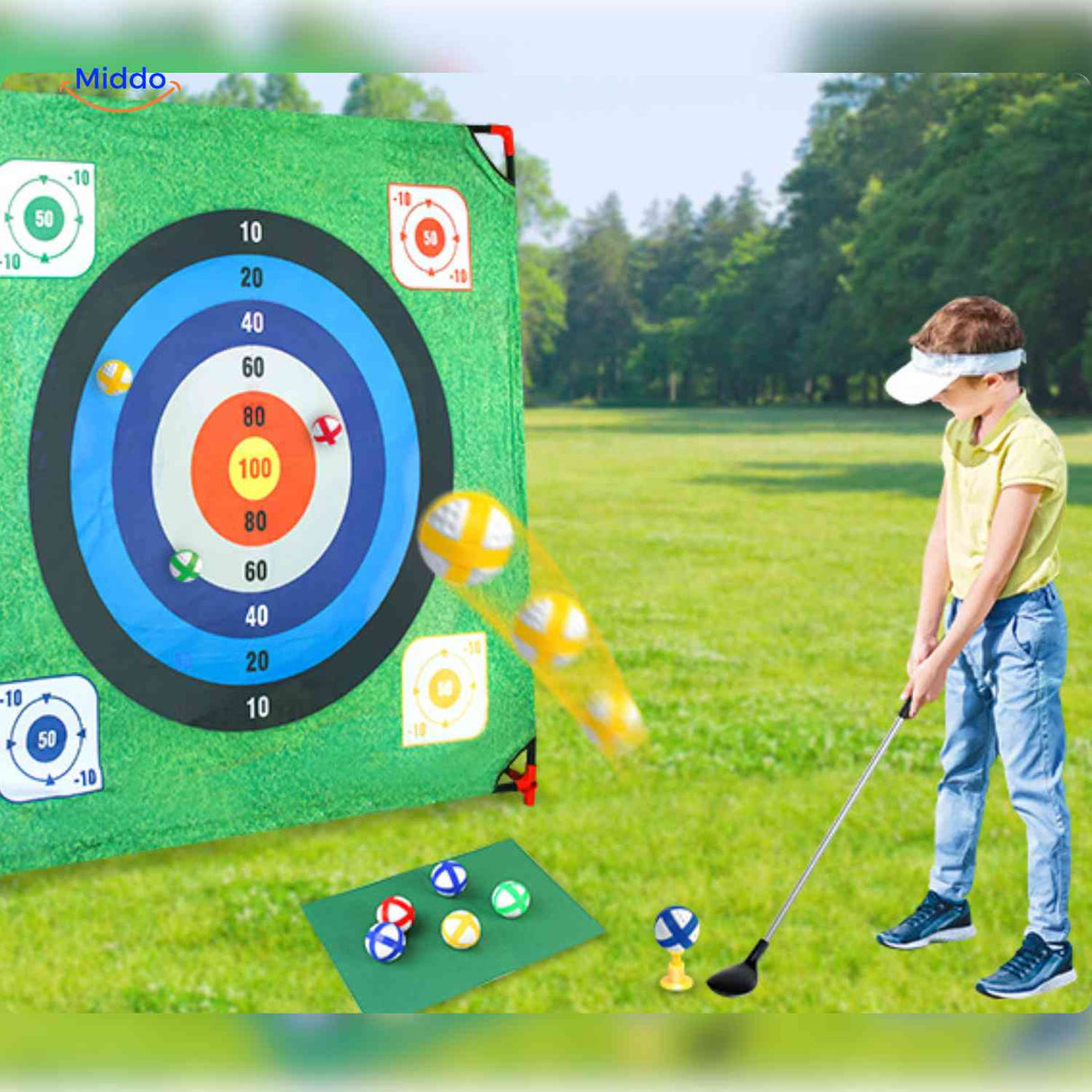 set de golf complet avec cible et balles pour jeu de sport en plein air