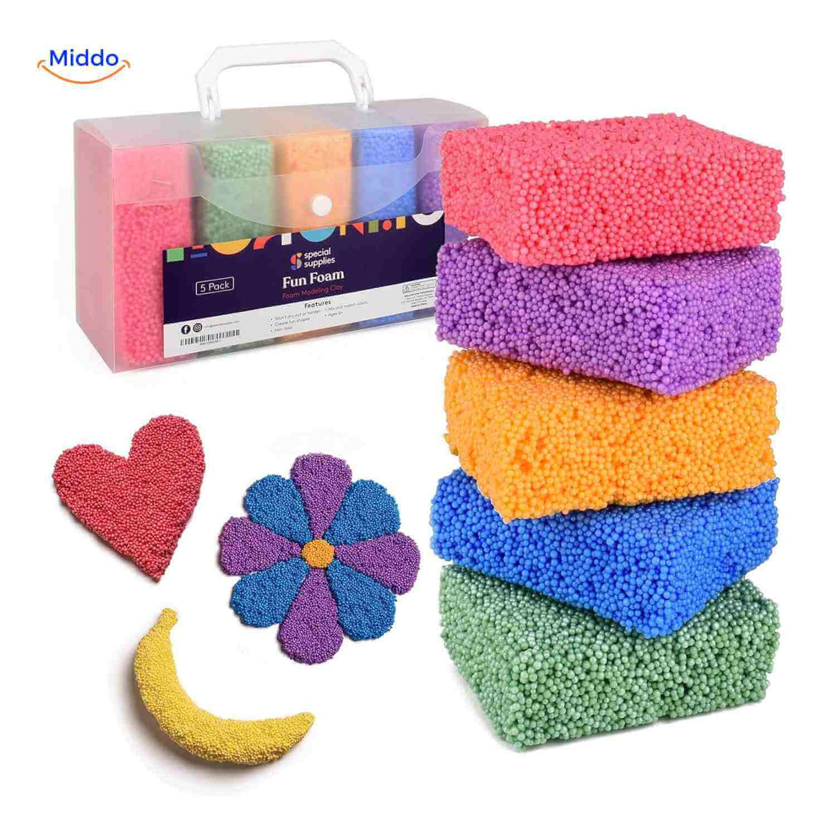 kit de pâte à modeler colorée avec boîte de rangement pour enfants