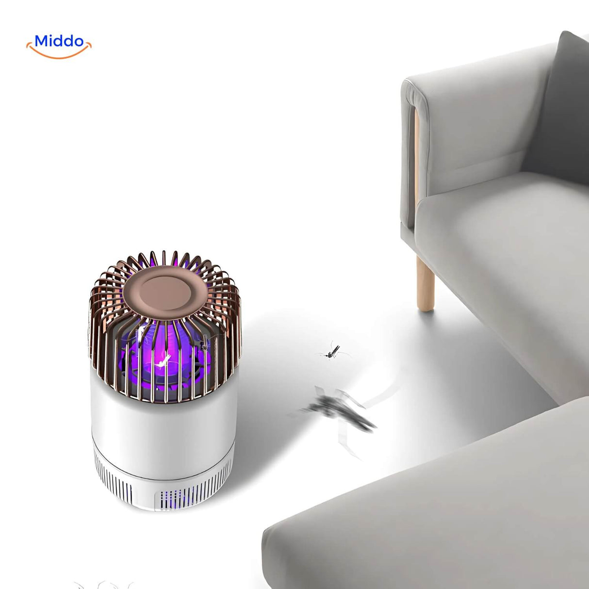 lampe anti-moustiques électrique utilisée dans un salon, élimine les moustiques sans bruit