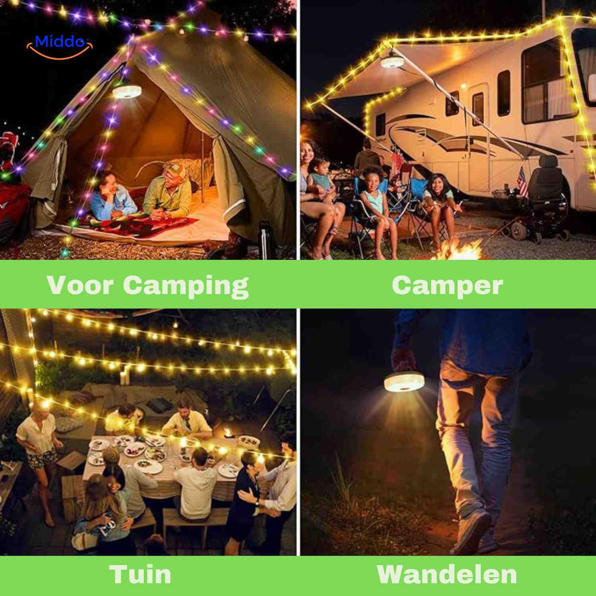 lampe rechargeable polyvalente pour le camping, le jardin, le camping-car et la randonnee