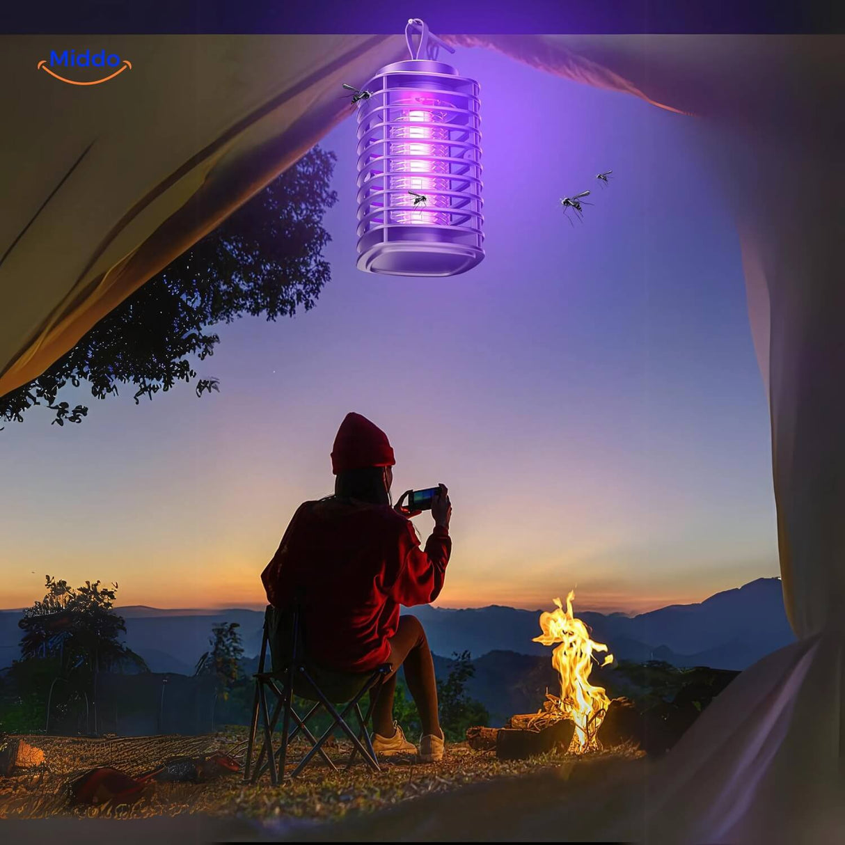 lampe UV anti-insectes rechargeable par USB, idéale pour les aventures en extérieur