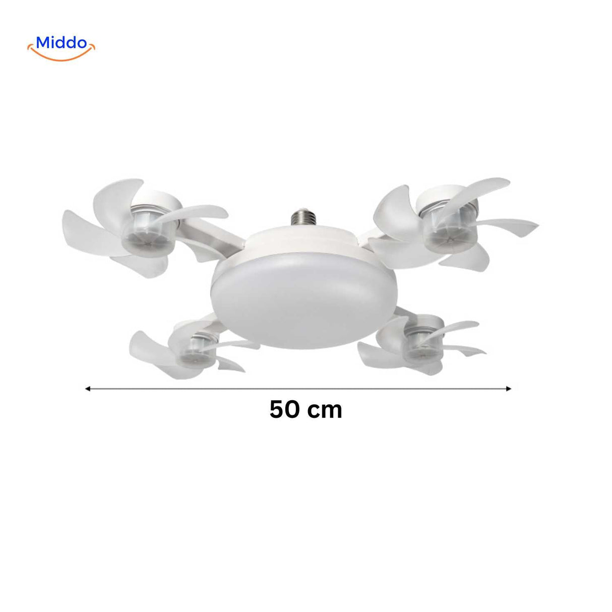 lampe ventilateur LED de 50 cm pour usage domestique, idéale pour chambre ou salon