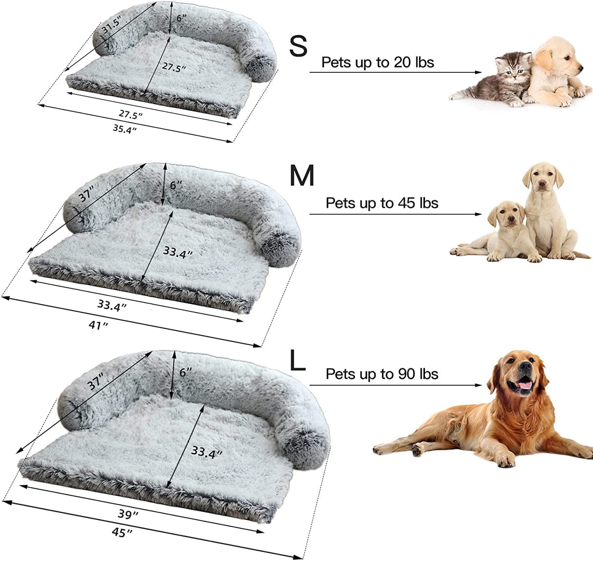 gros plan des fixations et du bord de protection du lit pour chien sur meuble