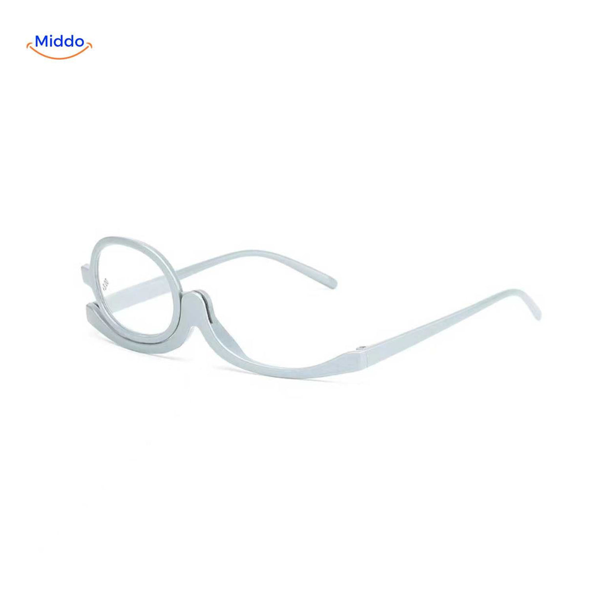 lunettes maquillage pivotantes bleu clair pour application cosmétique quotidienne