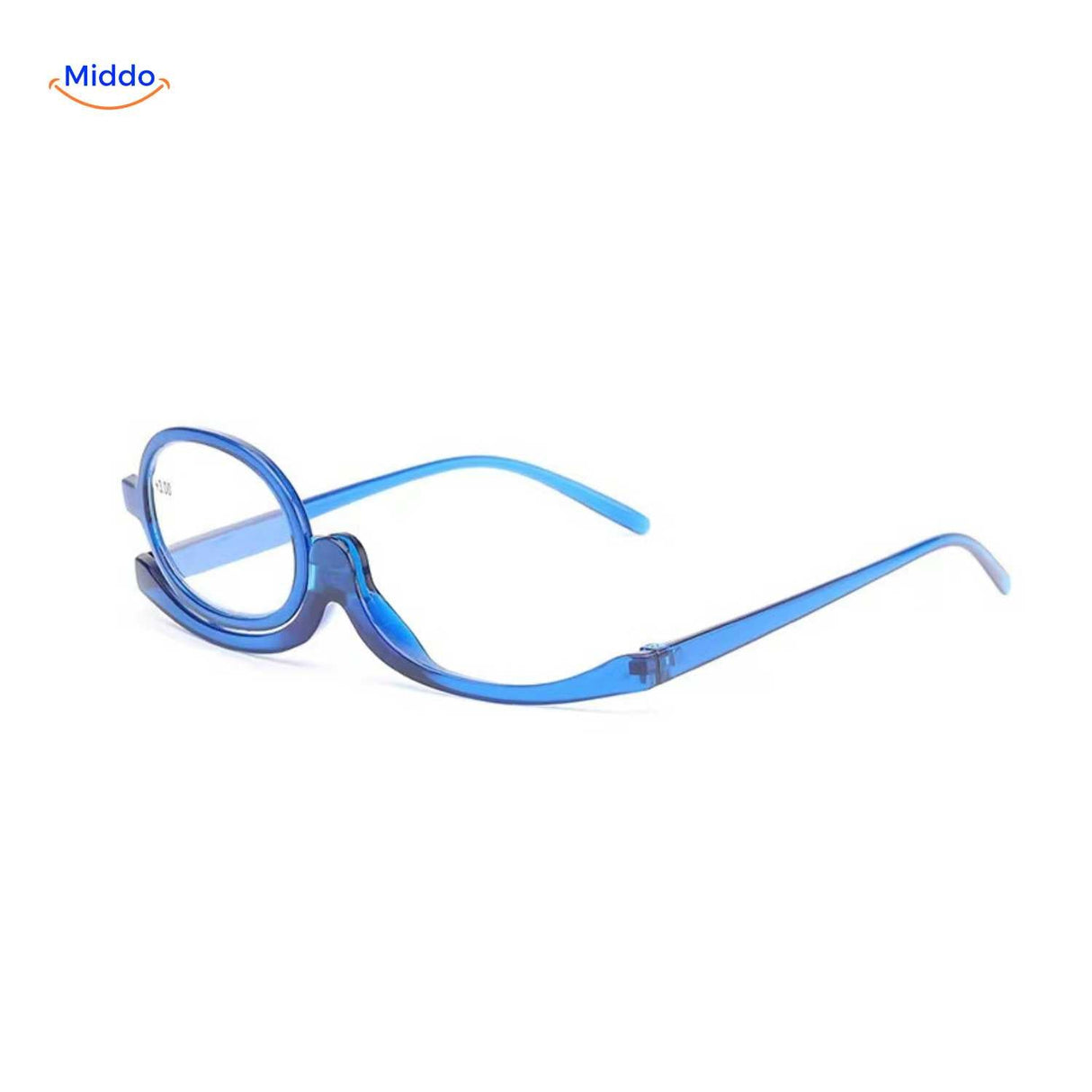 lunettes maquillage grossissantes coloris classique noir et bleu, vue de face