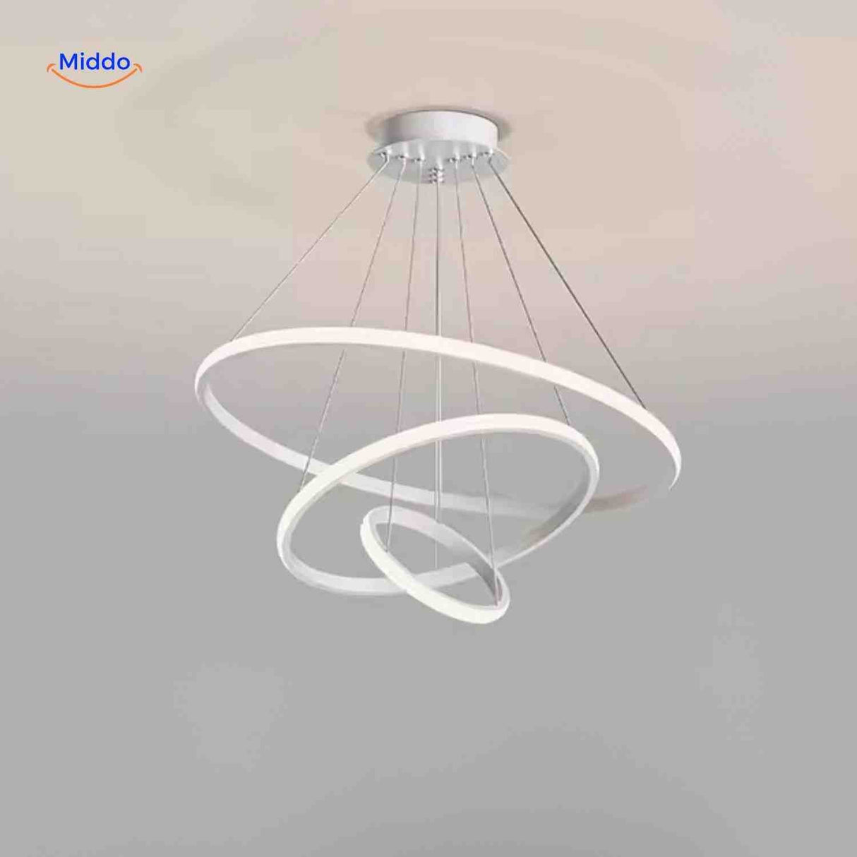 lustre anneau led blanc, suspension anneau minimaliste et économe en énergie