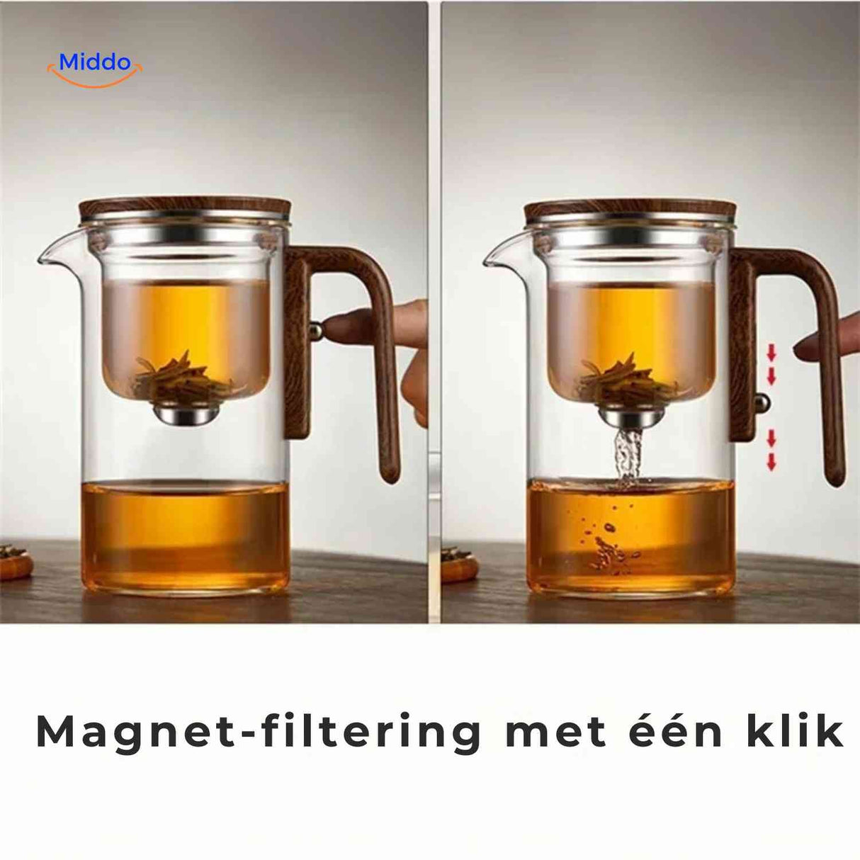 Théière magnétique Magnetea en verre avec filtre, vue produit 12