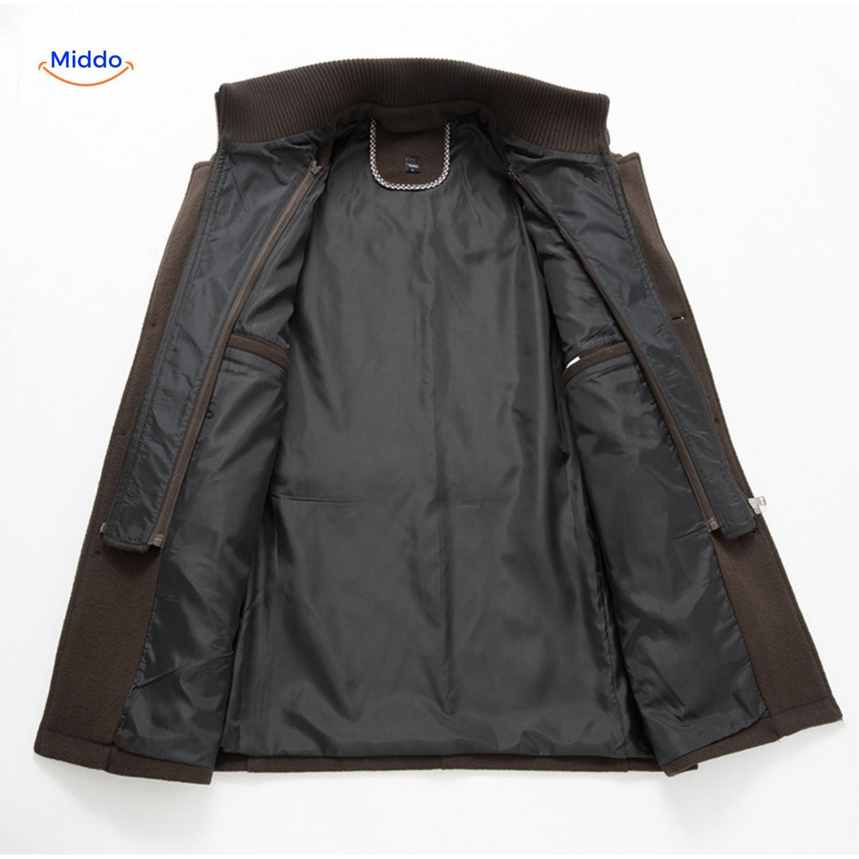 manteau en laine d'hiver, détail de l'intérieur et de la doublure chaude
