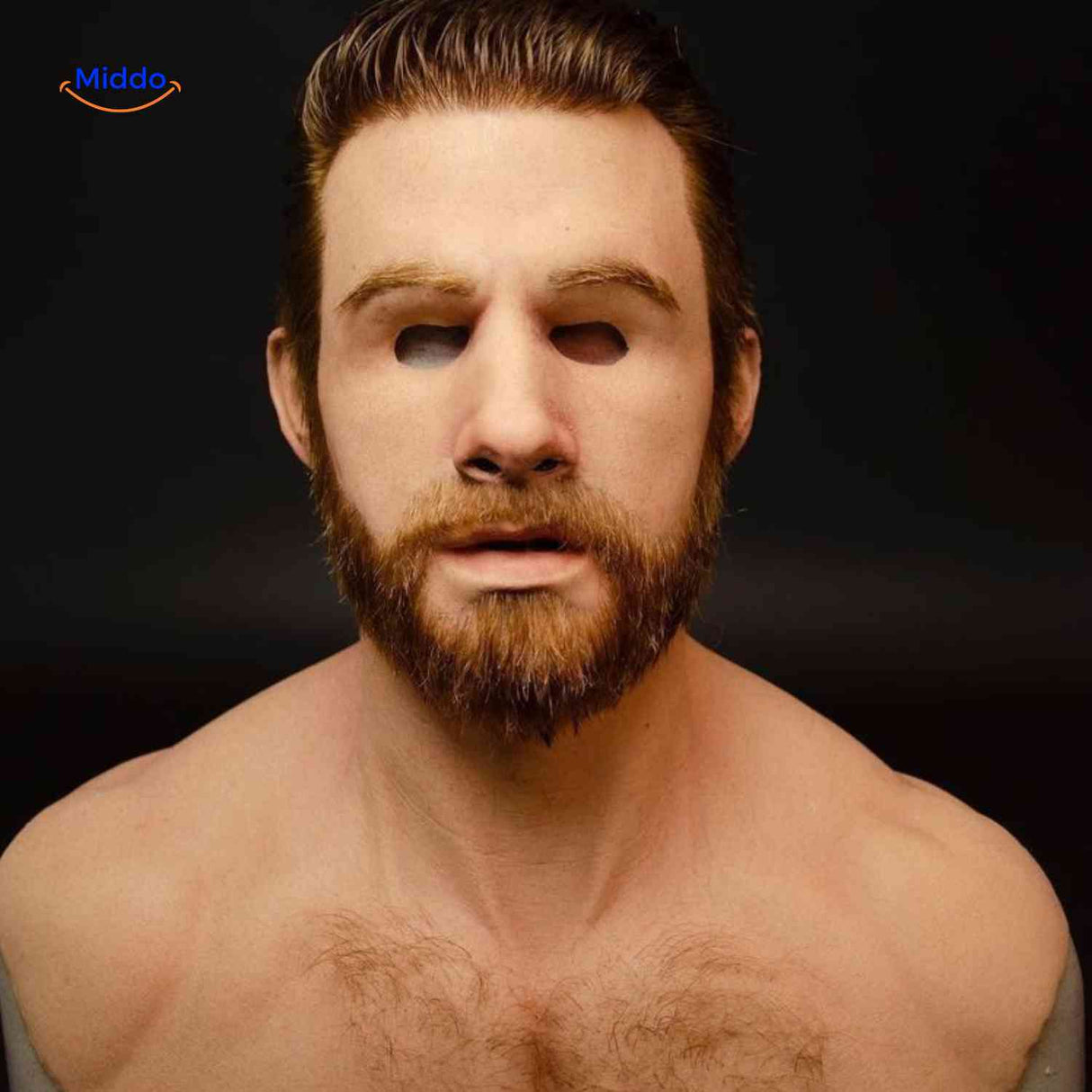 masque latex réaliste homme barbu, texture soignée pour déguisement halloween bluffant