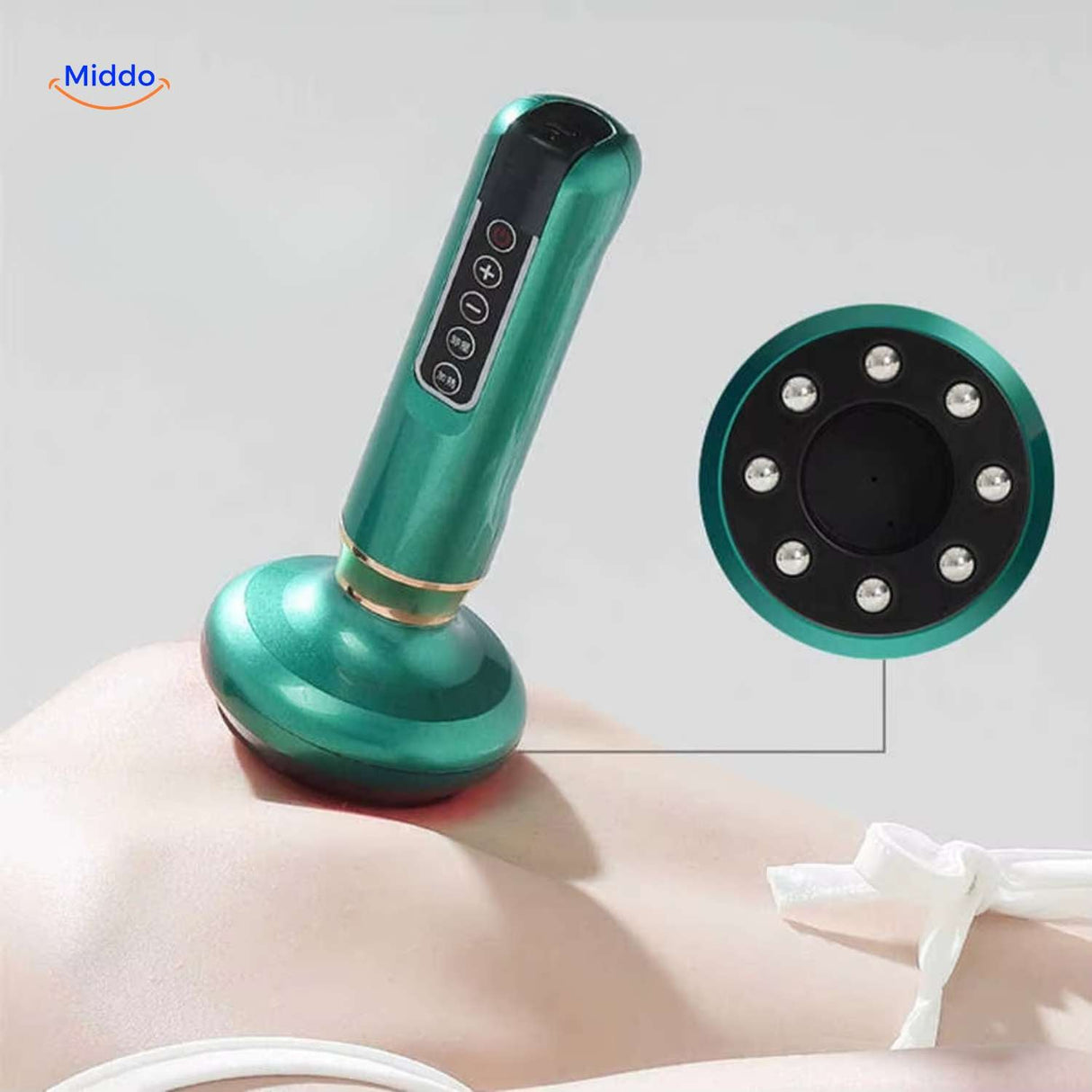 masseur cupping à rouleau avec têtes en métal pour un soin corporel en profondeur