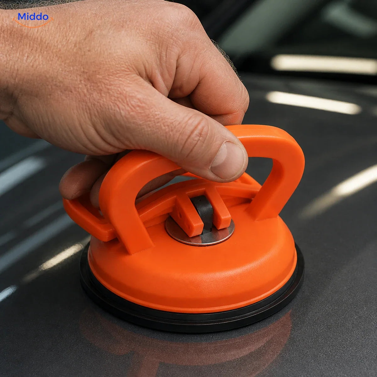 DentGrip ventouse à verrouillage: détail du verrouillage de la poignée.