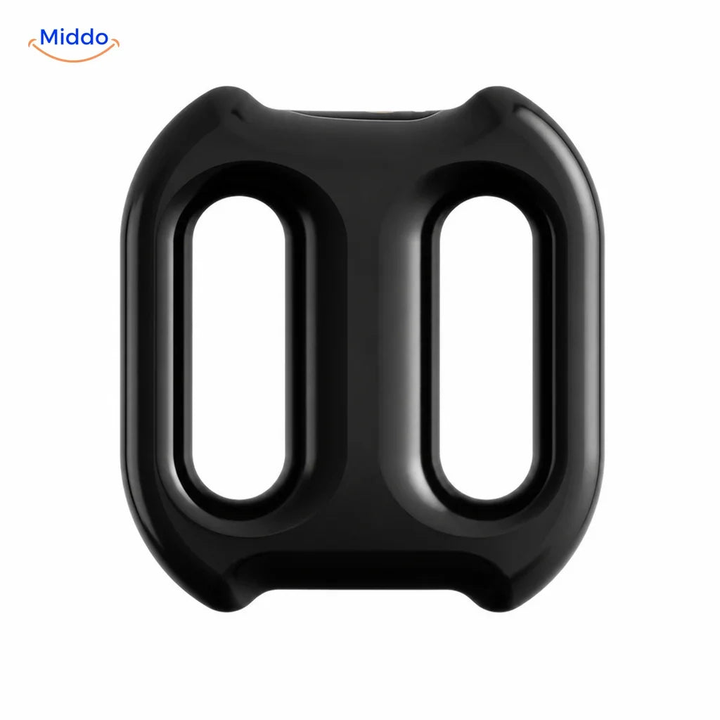 FlexiRing appareil de massage sans fil: modèle noir vu de face sur fond blanc.
