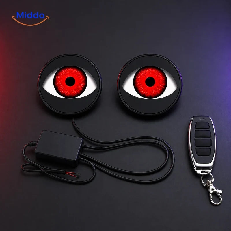 NightStare décoration LED pour optiques de phare: modules plats avec télécommande à deux boutons.