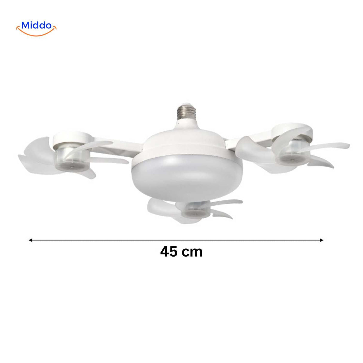 mini lampe ventilateur de plafond avec éclairage LED, diamètre 45 cm
