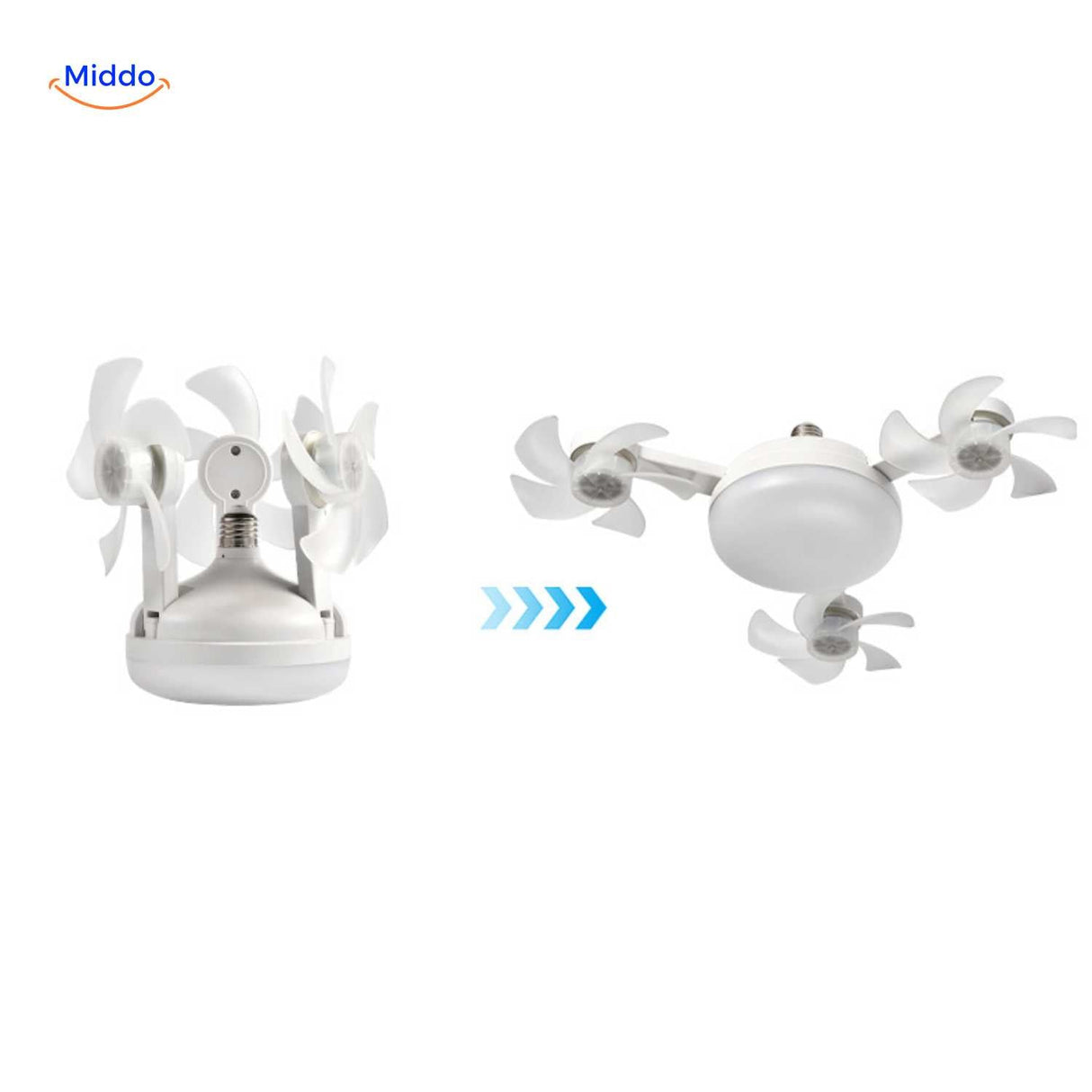 mini-ventilateurs dépliables intégrés à la lampe LED pour plafond