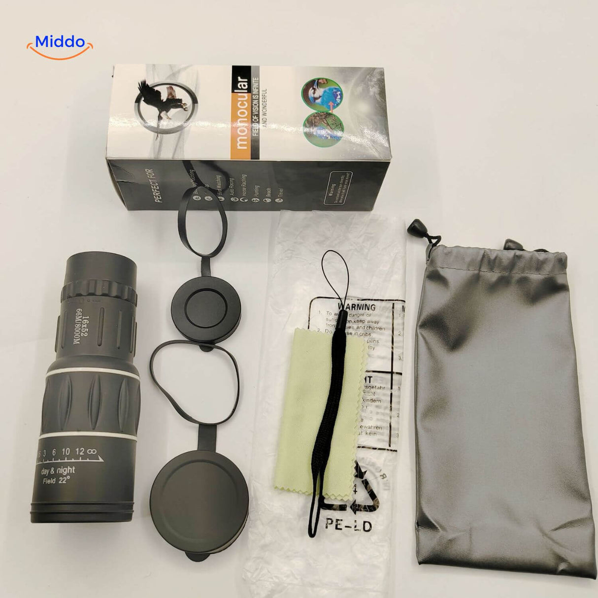 monoculaire avec trépied et ensemble d'accessoires inclus, kit complet pour l'observation en plein air