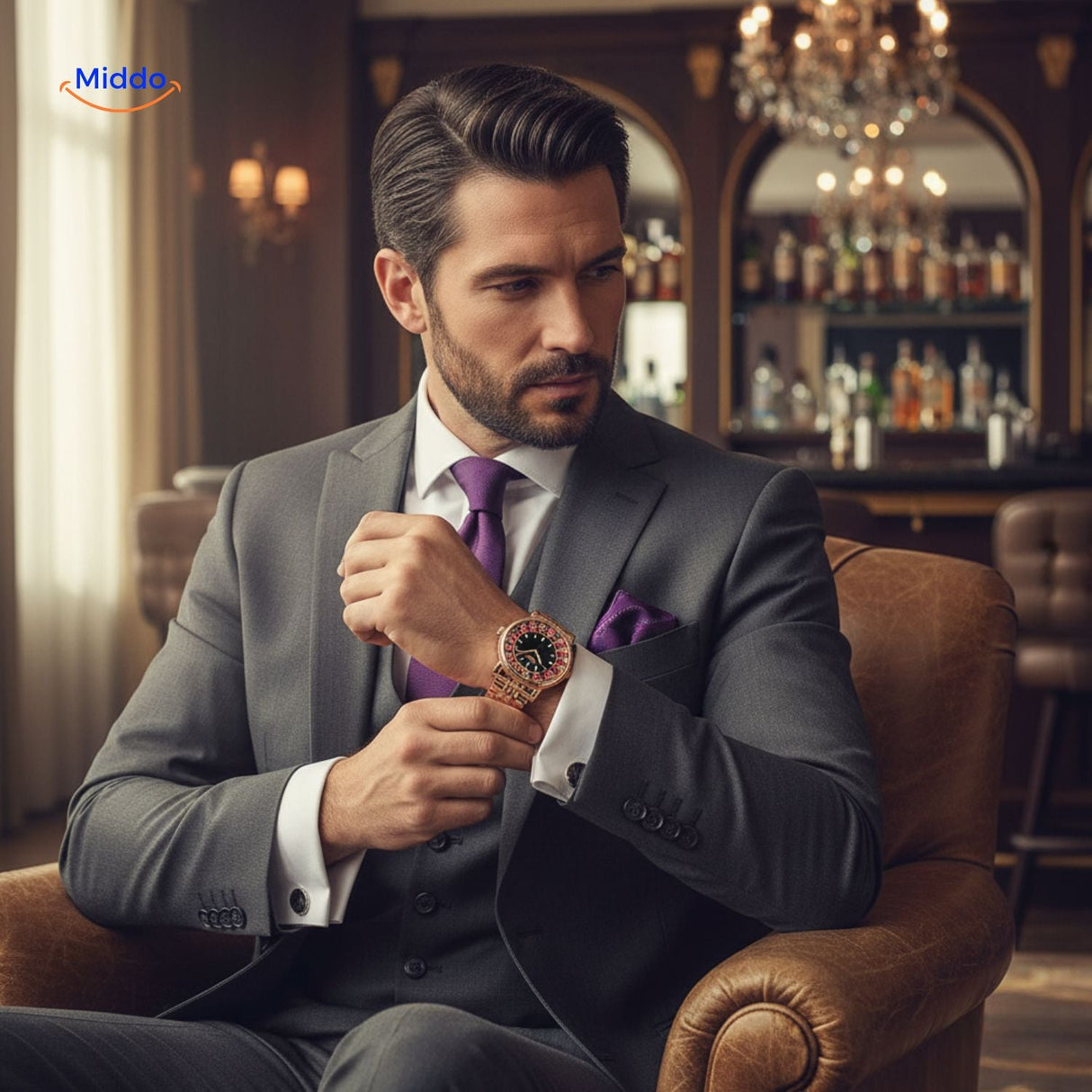 montre homme exclusive rose gold cadran roulette, finition premium résistante à l'eau