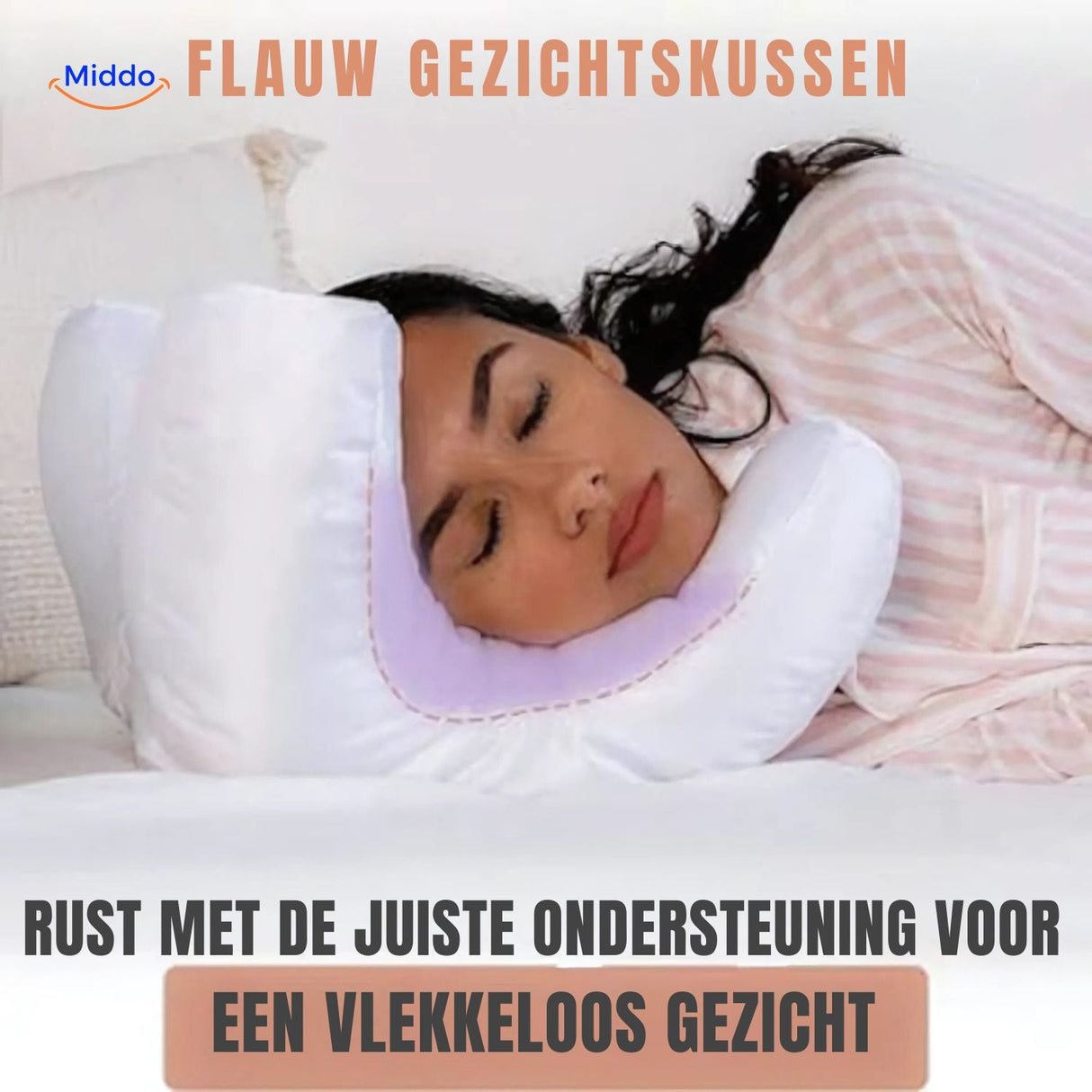 oreiller anti-rides qui empêche les lignes de compression du visage pendant le sommeil