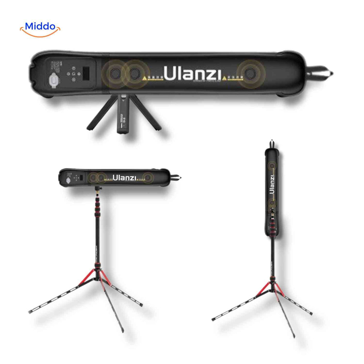 panneau lumineux LED gonflable monté sur trépied réglable pour studio ou extérieur