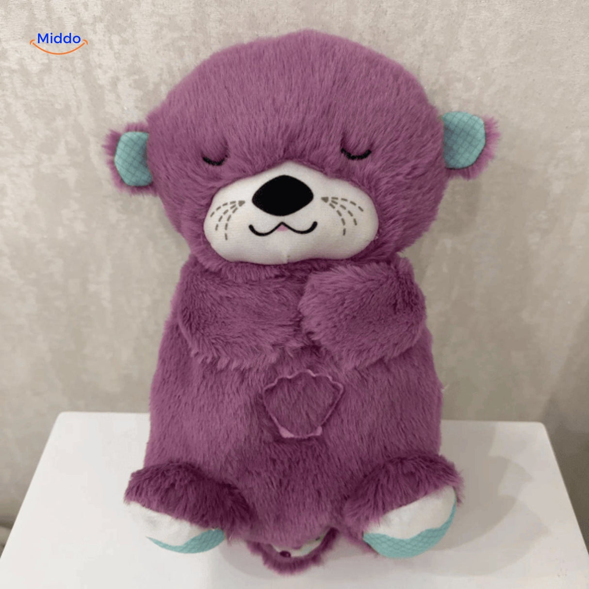 cuddlebuddy peluche bébé en coloris rose-rouge, douce et câline pour un sommeil serein