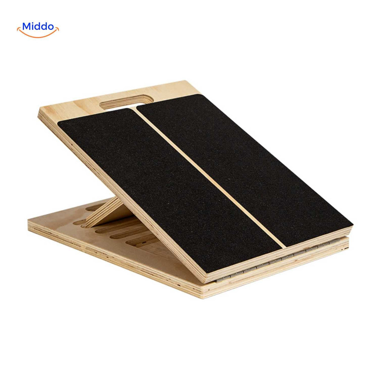planche d'étirement en bois réglable avec surface antidérapante pour une pratique sécurisée