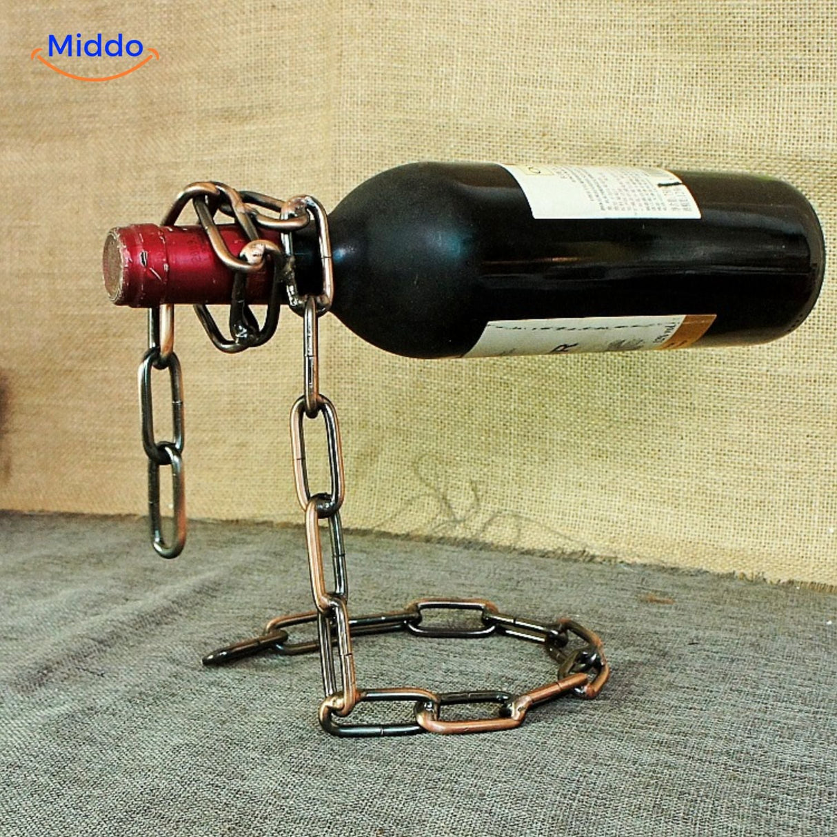 porte-bouteille vin avec chaîne rose, touche féminine et élégante pour votre intérieur