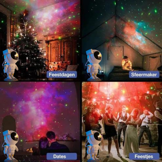 projecteur galaxie astronaute utilisé comme créateur d'ambiance lors de différentes occasions