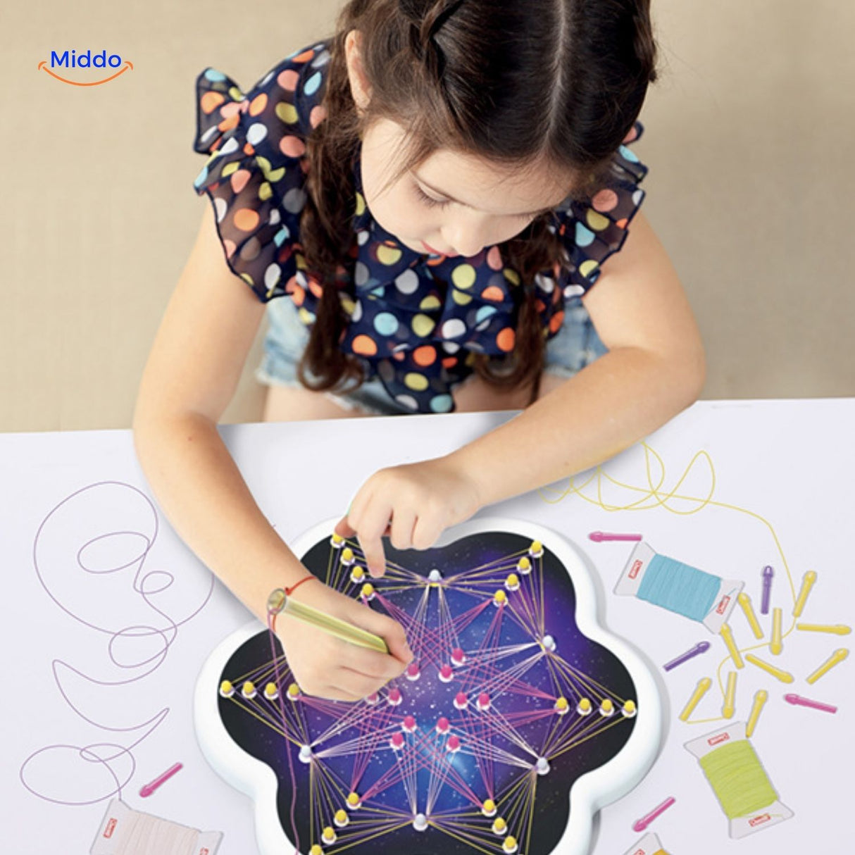puzzle créatif en fils, activité parent-enfant pour partager un moment d'apprentissage