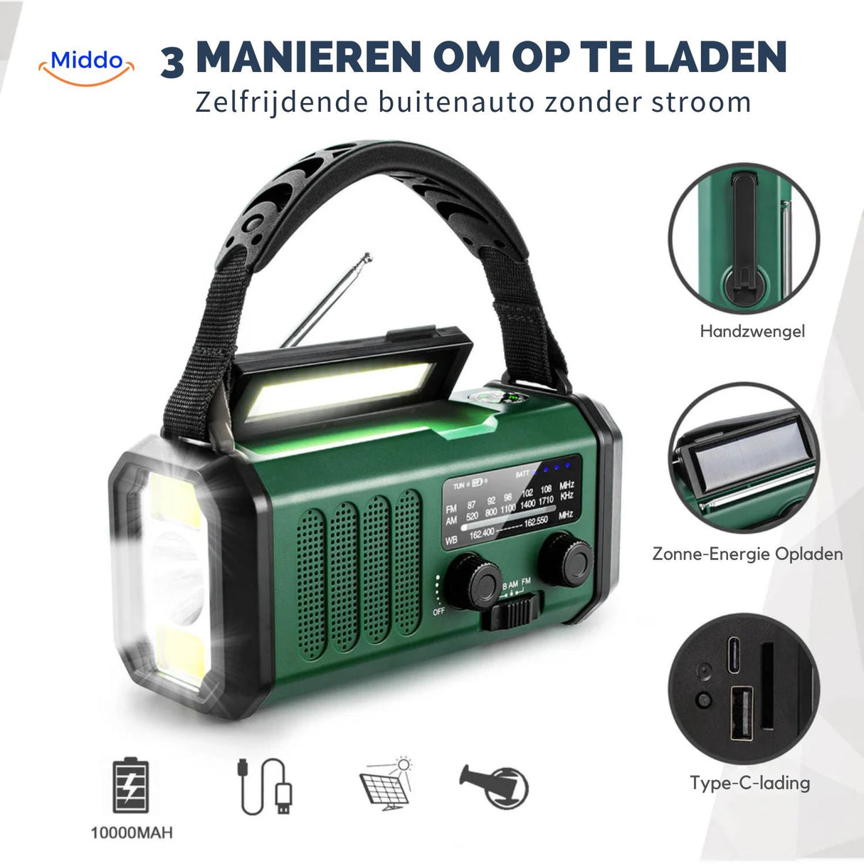 radio rechargeable grâce au panneau solaire intégré, pratique pour une autonomie prolongée