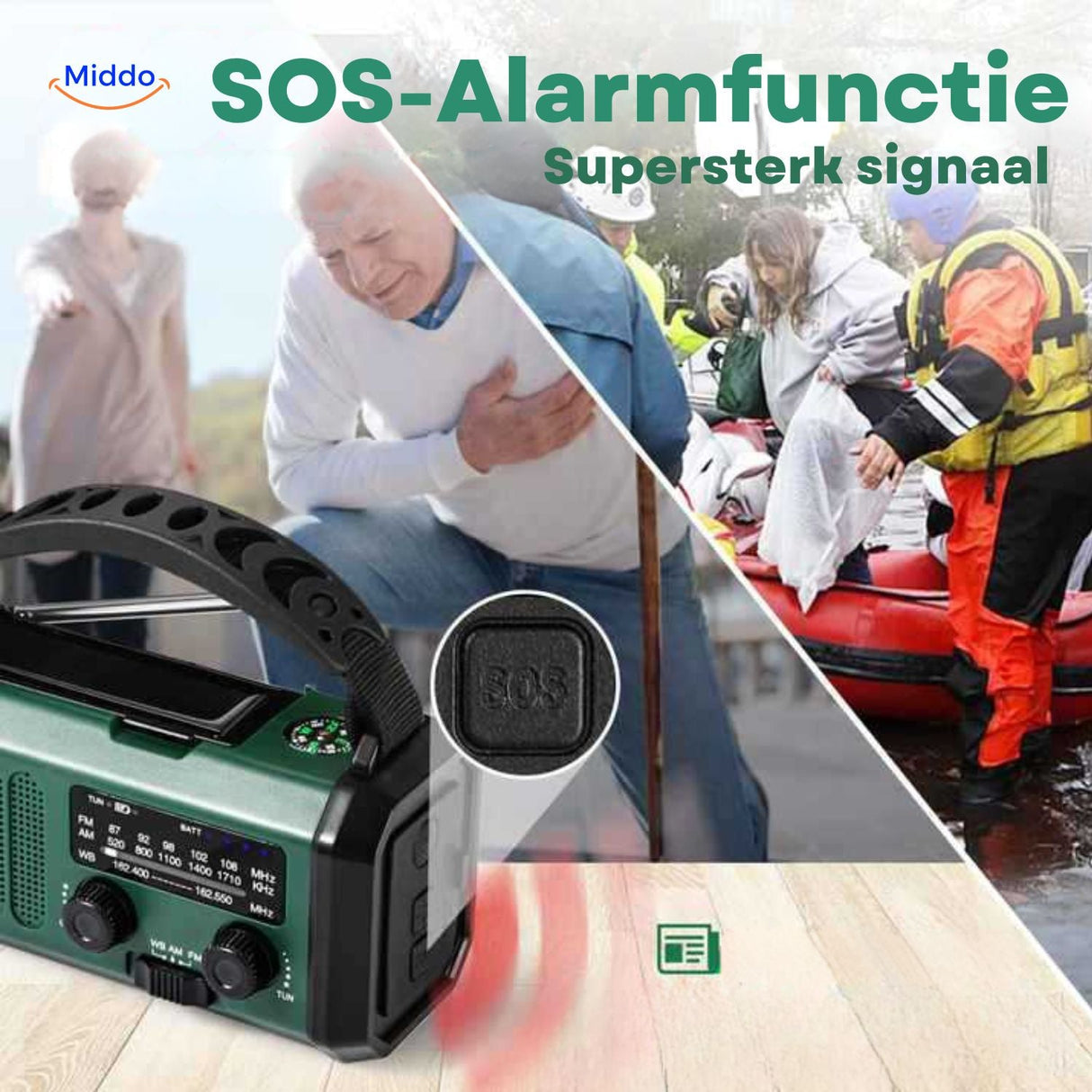 radio d'urgence avec alarme SOS et signal sonore très puissant pour appel aux secours