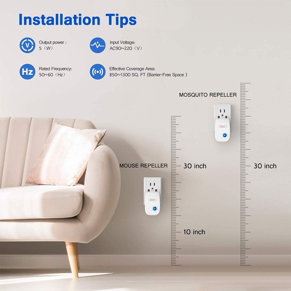 conseils d'installation du répulsif ultrasonique à différentes hauteurs dans la maison