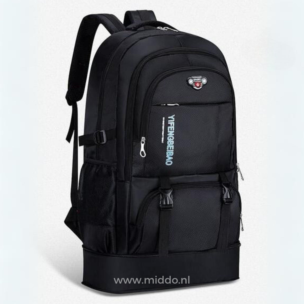 sac à dos de voyage 65l coloris noir avec grande capacité de rangement
