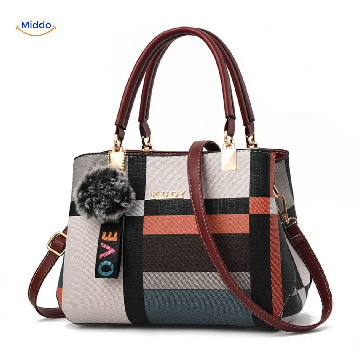 sac à main classique avec palette de couleurs vives, style intemporel