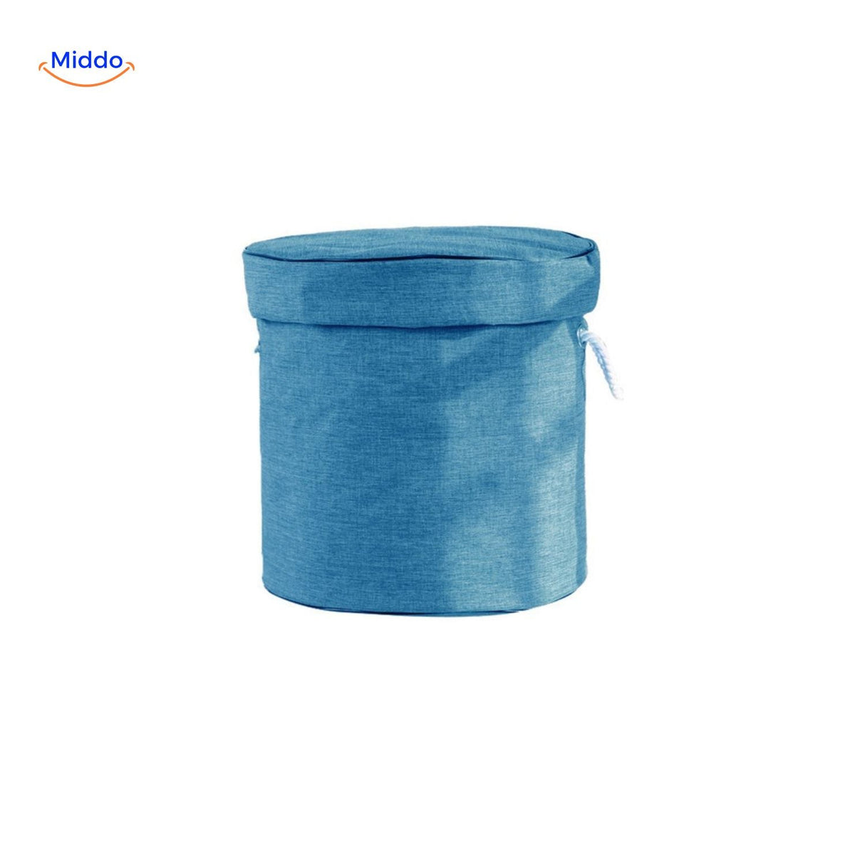sac de rangement jouets coloris bleu uni sobre, design neutre pour enfant