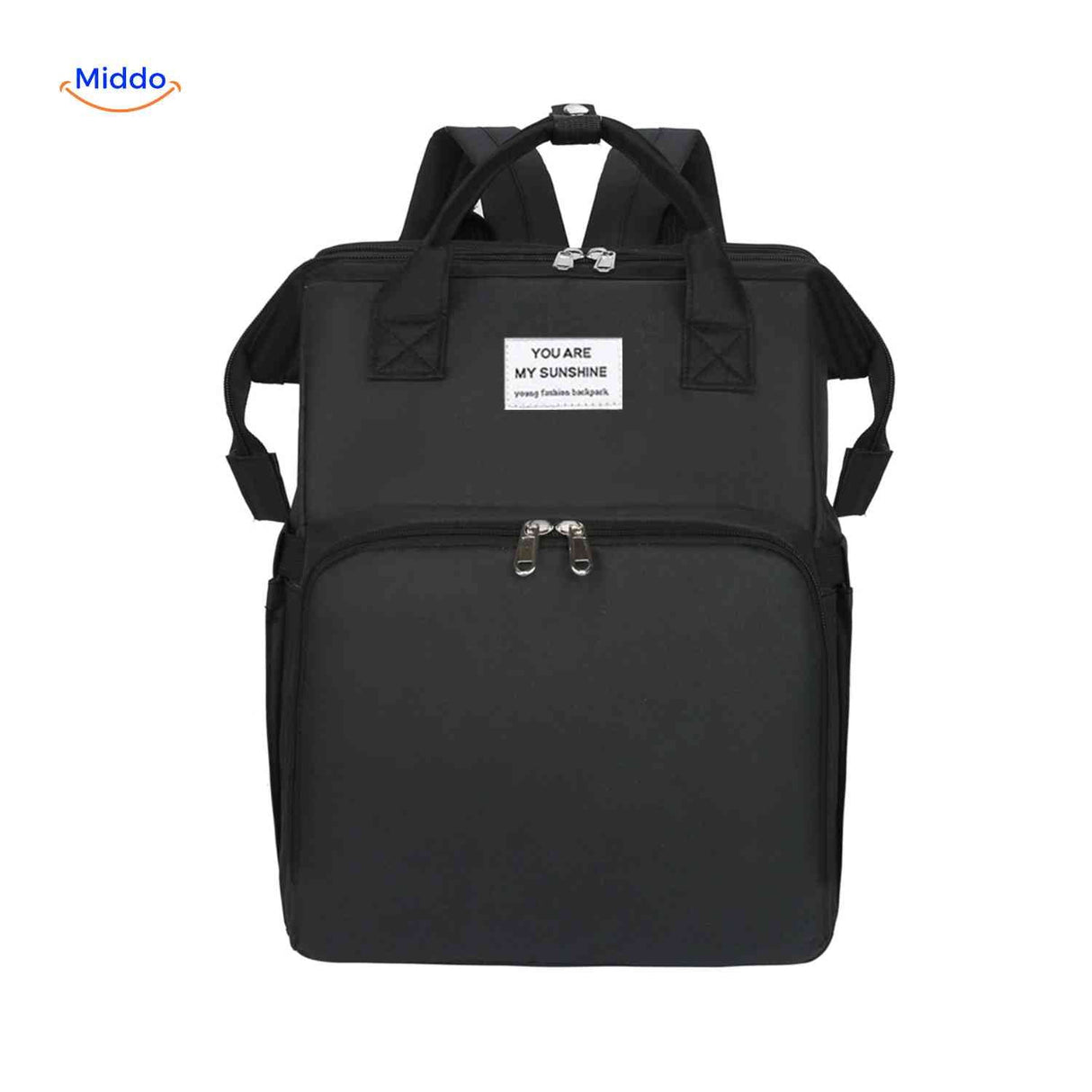 sac à langer noir moderne et sobre, parfait pour les parents qui recherchent l'élégance