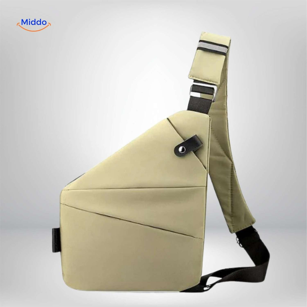 sac de poitrine beige crossbody reglable unisexe vue produit