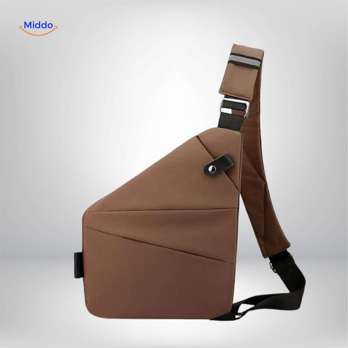 sac de poitrine marron design crossbody casual reglable unisexe
