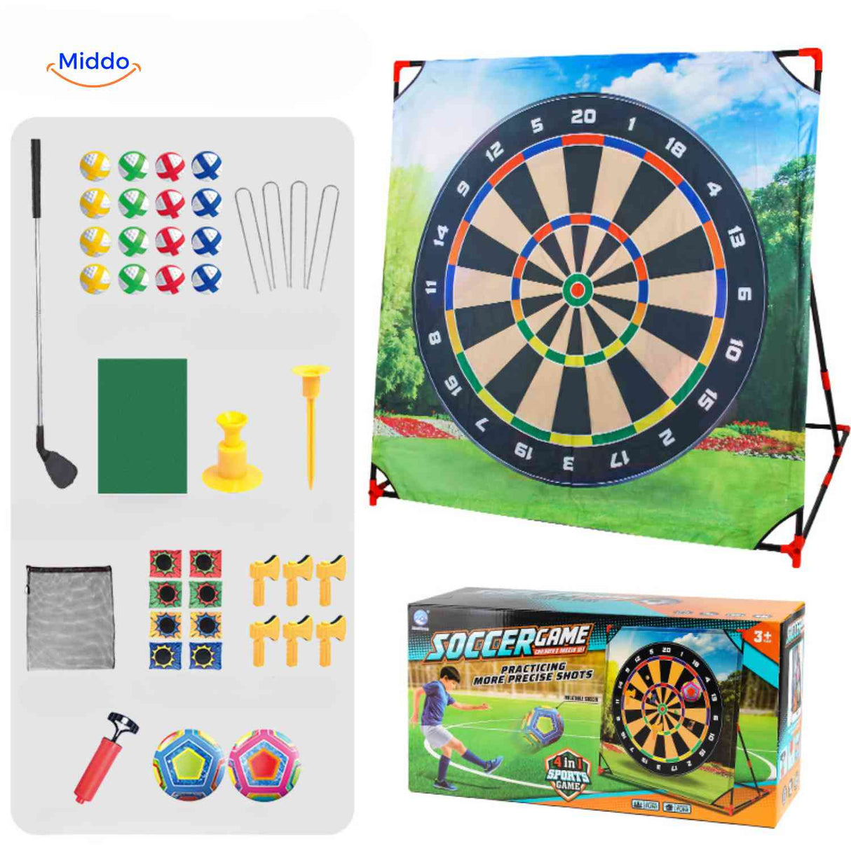 set de golf avec cible type fléchettes pour entraîner la précision chez les enfants