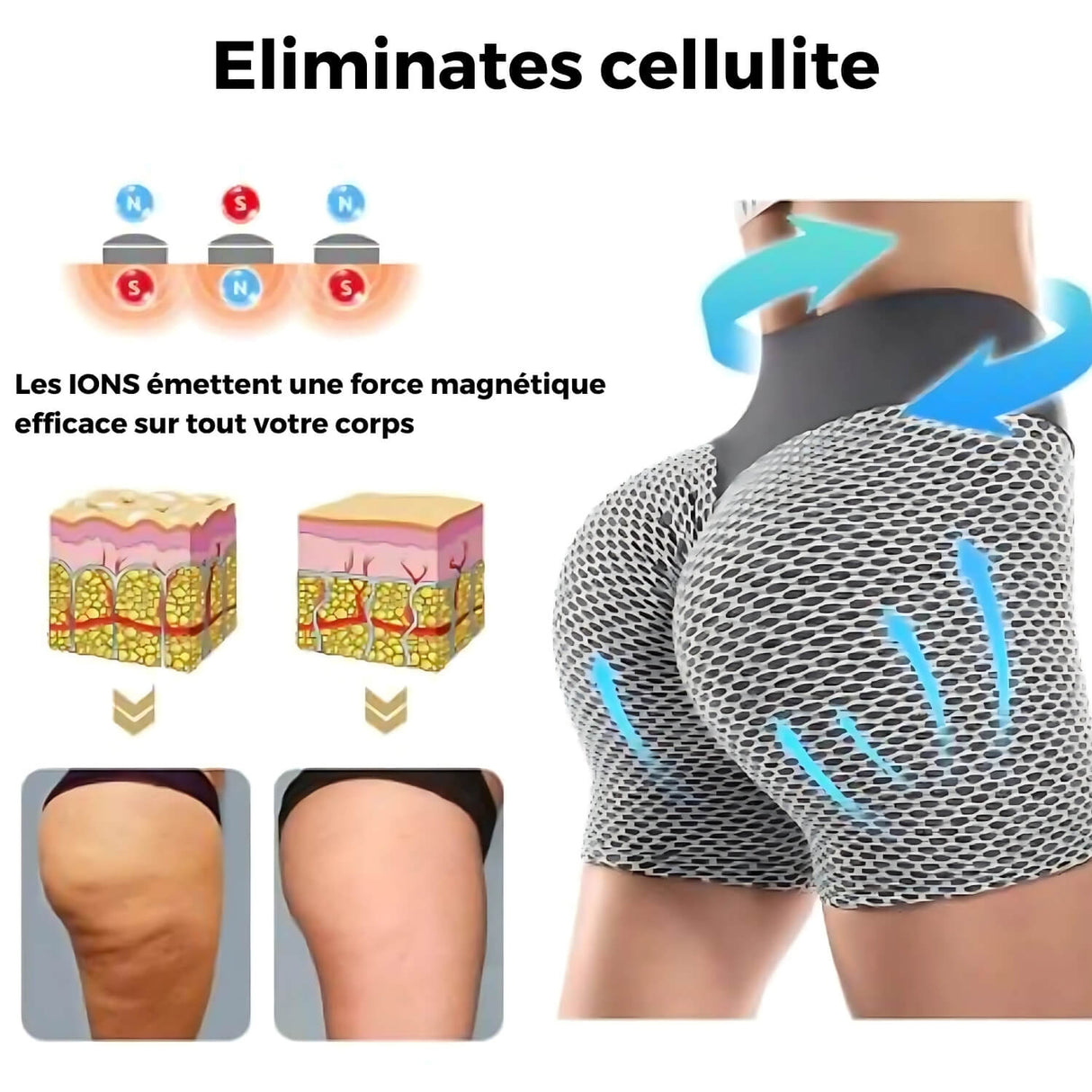 short sculptant icesilk conçu pour éliminer la cellulite et lisser la silhouette