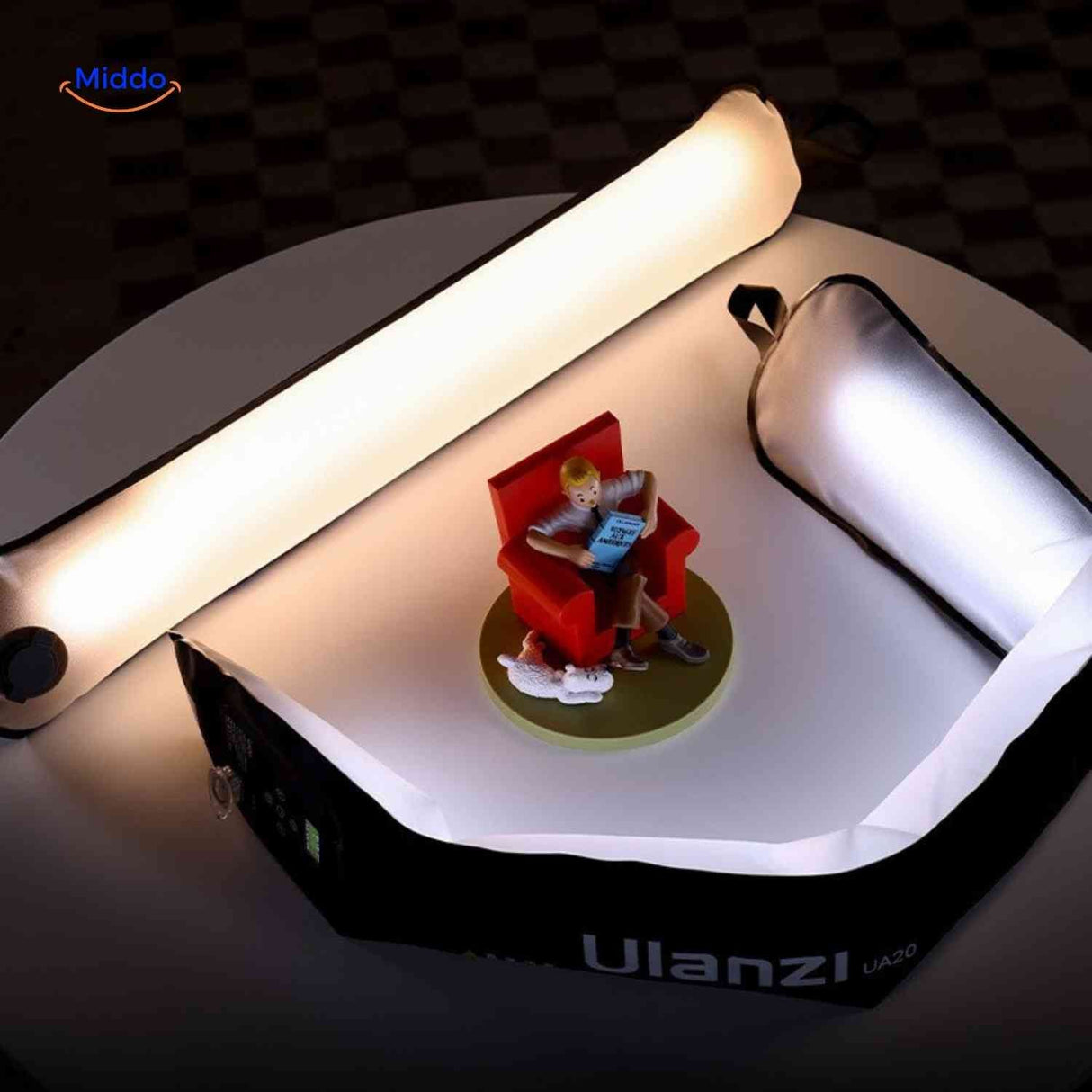 mini softbox LED gonflable pour l'éclairage de produits en photographie