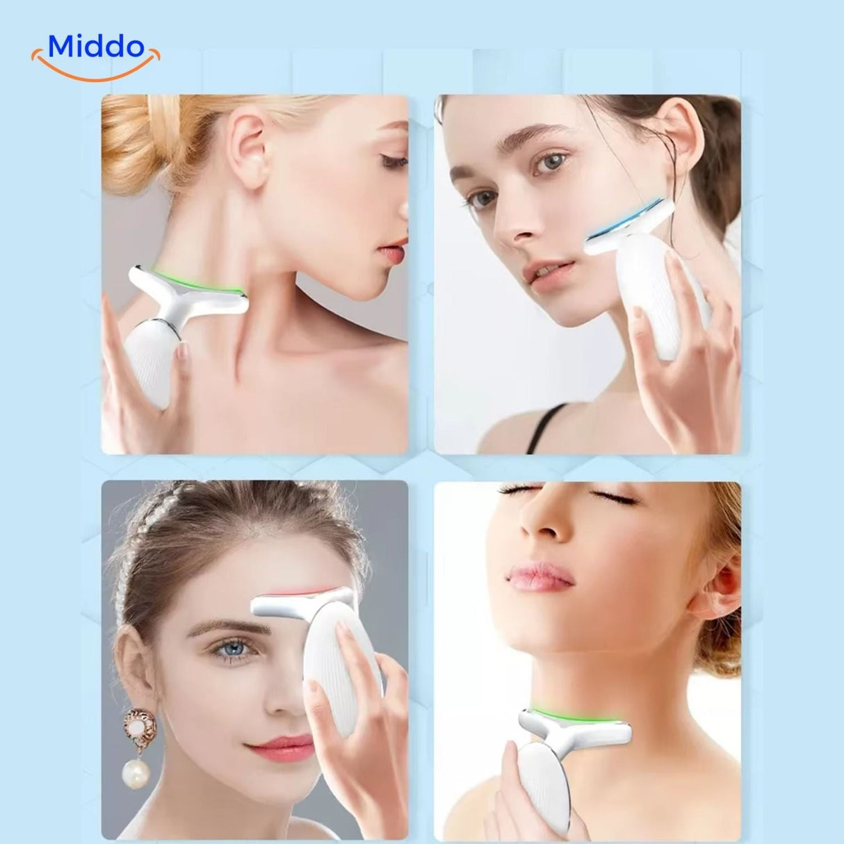 dermalift pro utilisé par une femme pour le soin du visage et du cou