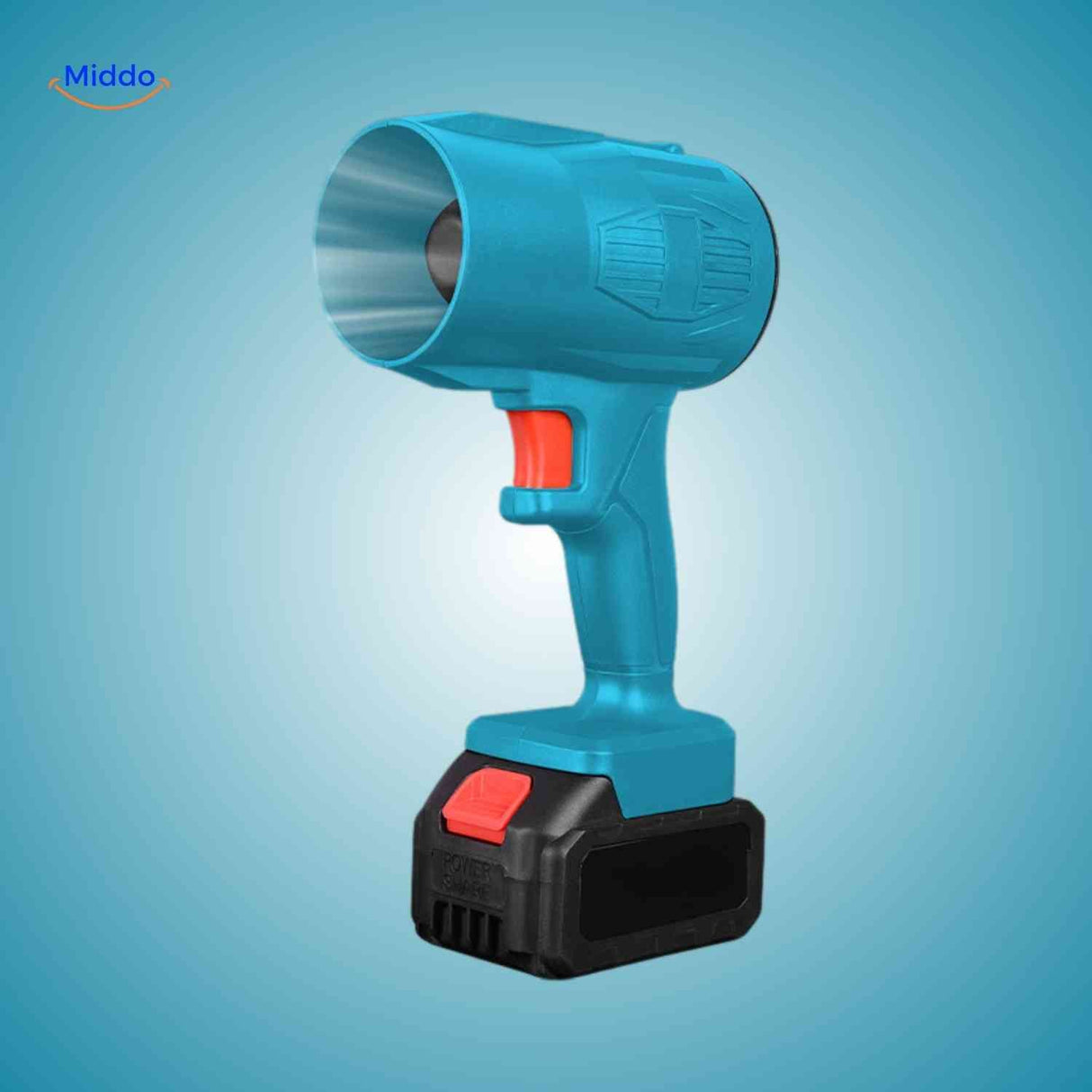 souffleur rechargeable sans fil haute vitesse presente en coloris bleu