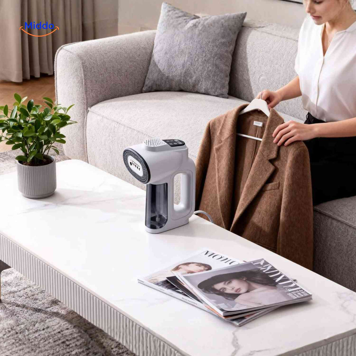 Défroisseur vapeur Steamix avec aspiration, mise en situation, vue 12