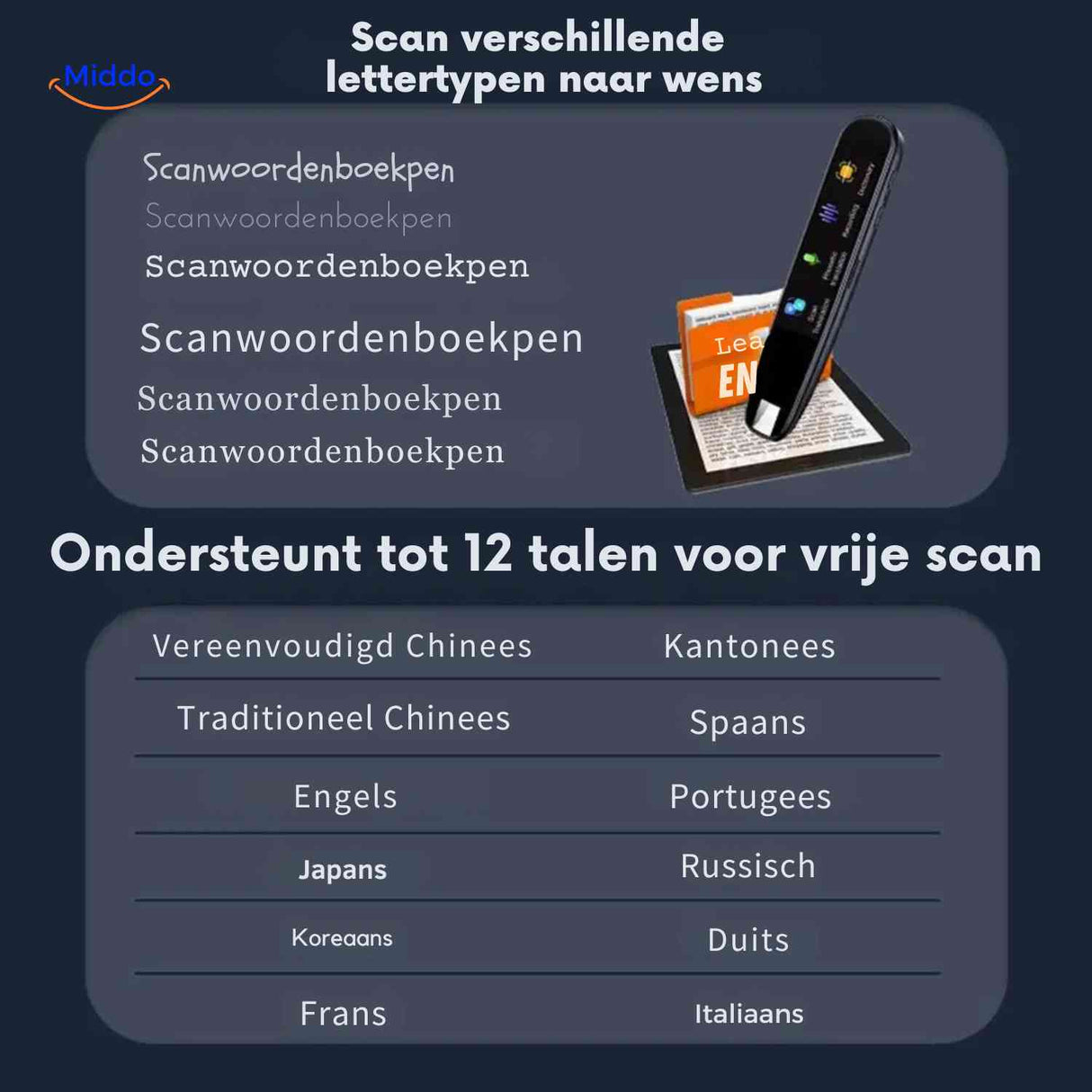stylo scan compatible avec différentes polices de caractères et prise en charge de 12 langues source